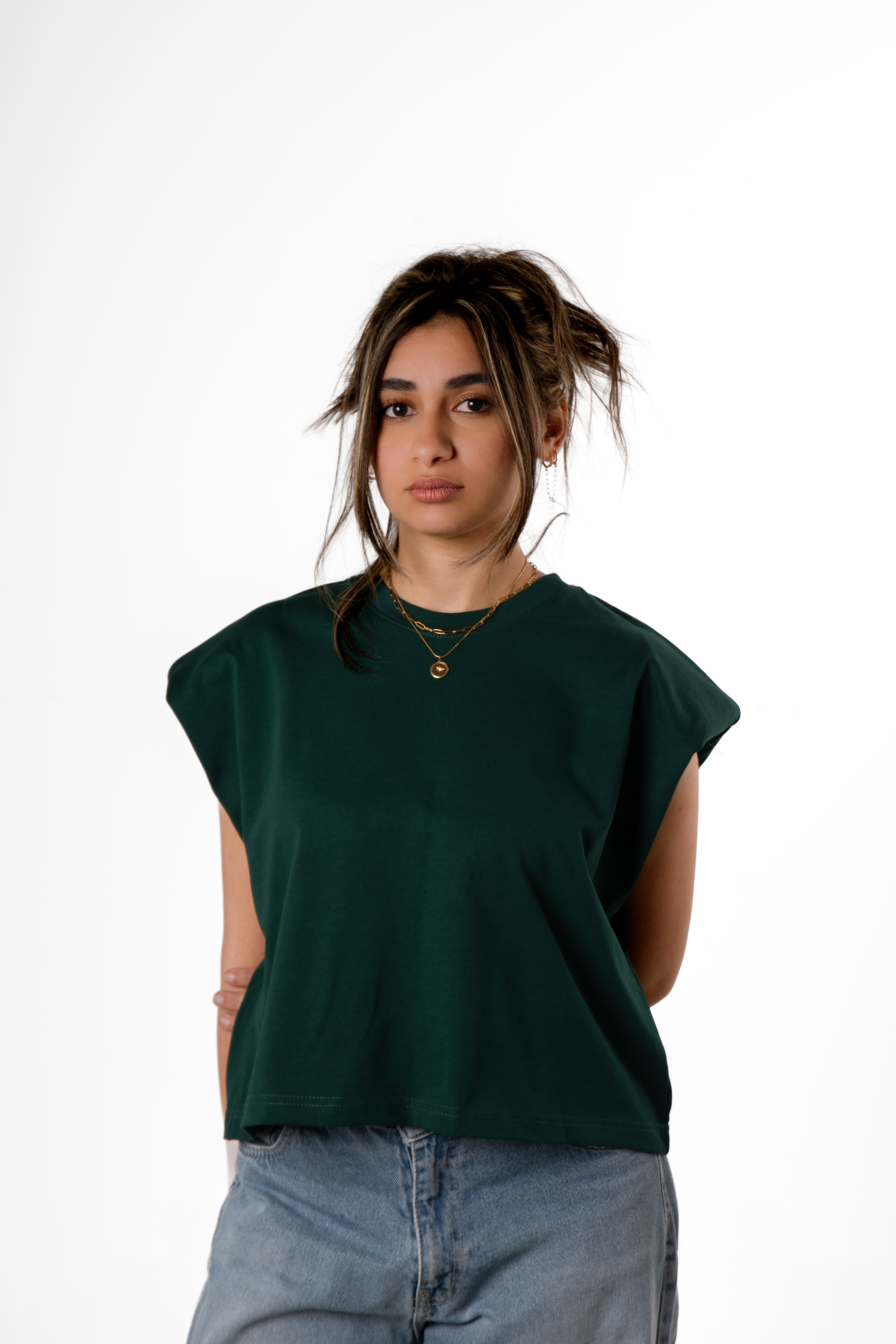 Padded sholder tank top
