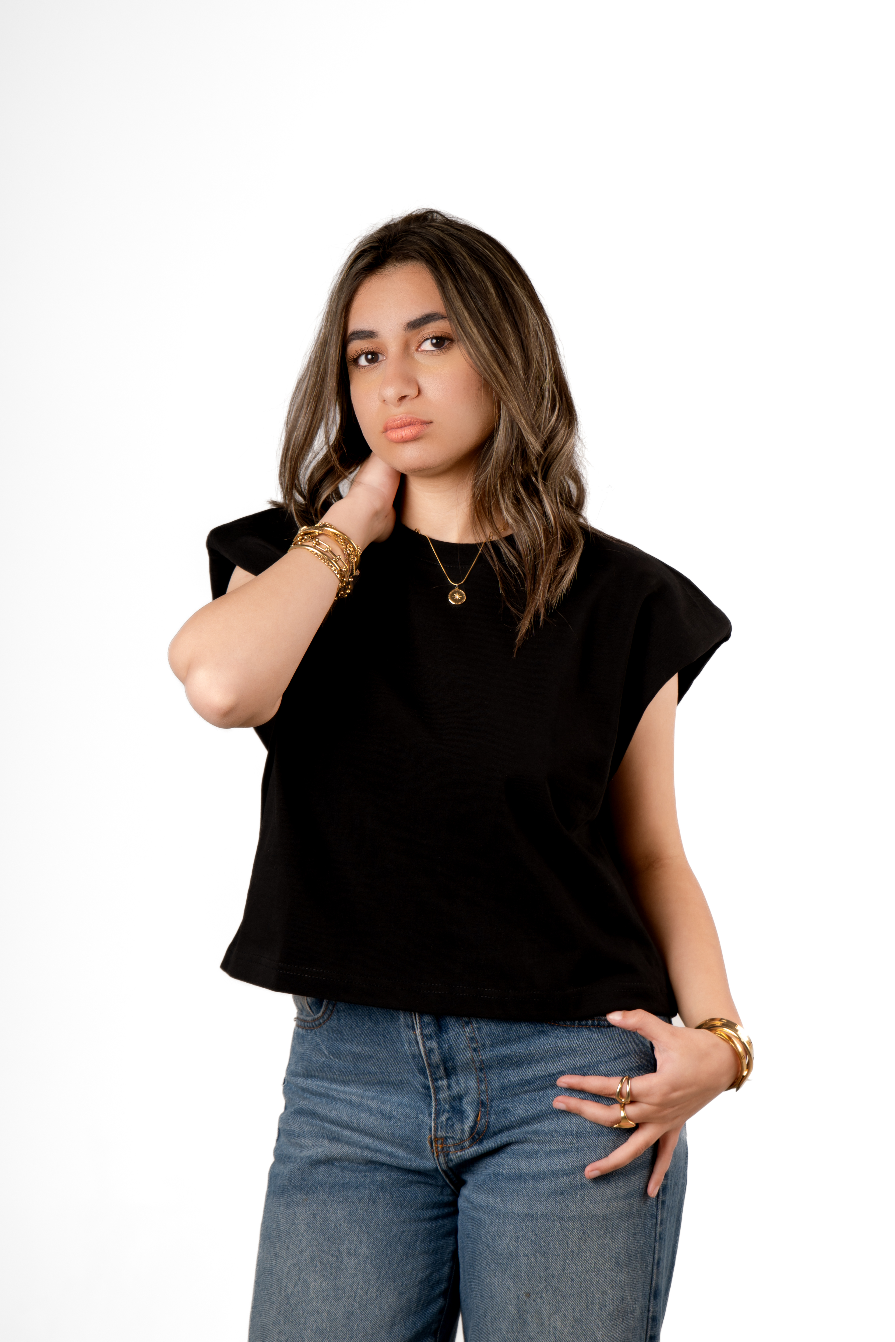 Padded sholder tank top